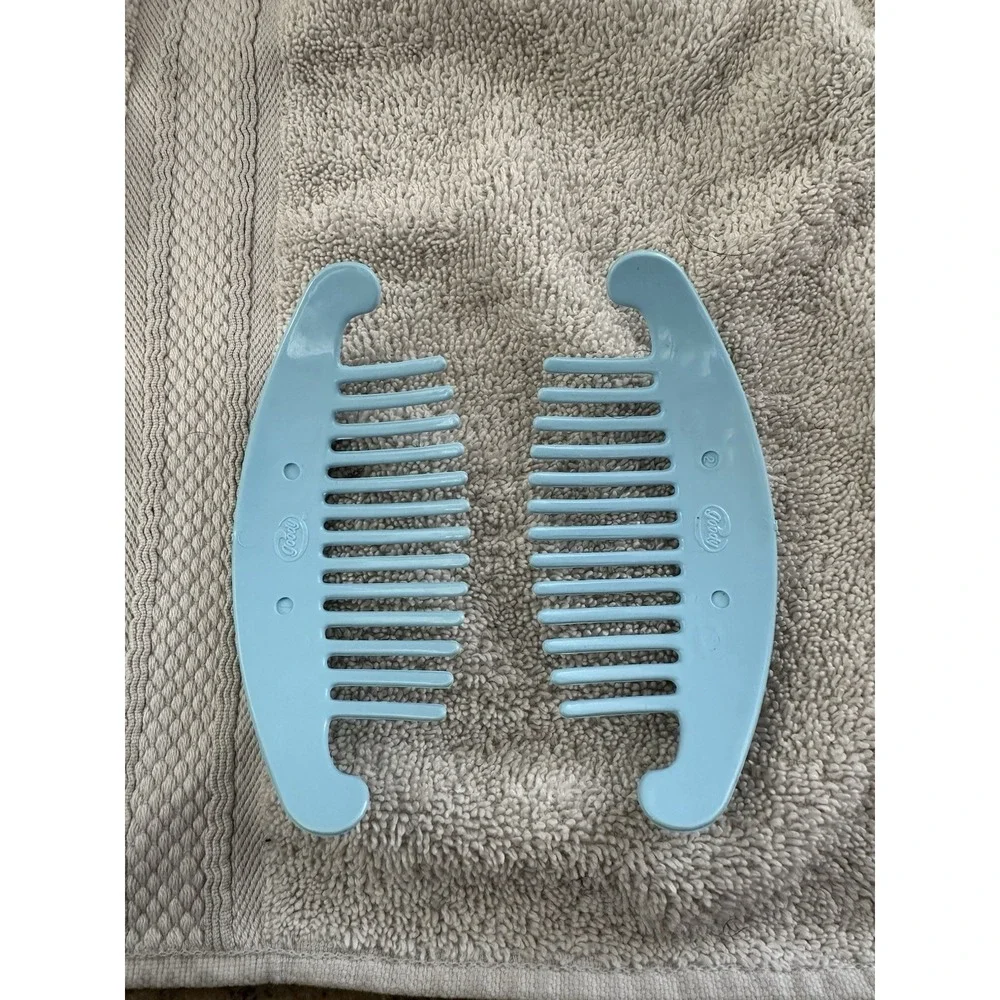 Vintage GOODY TZERS Hair Cincher Comb Banana Clip 4.5 inch 1980s Light Blue